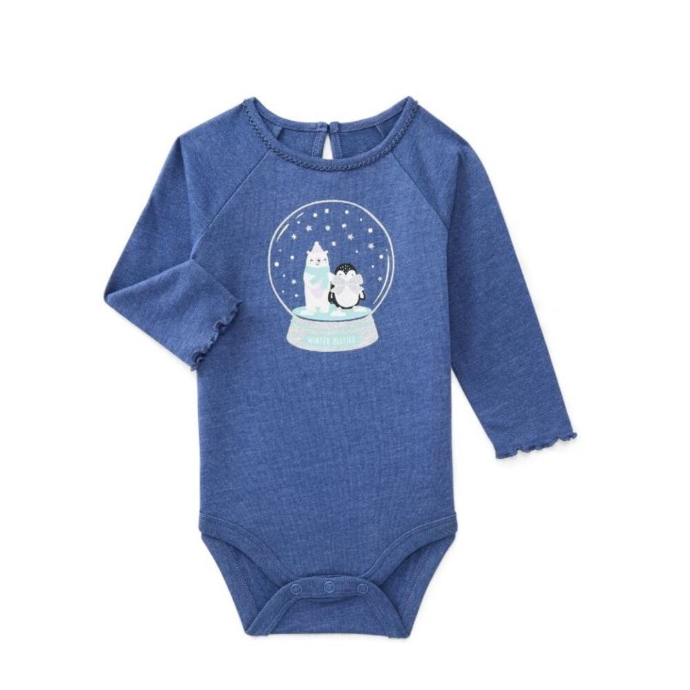 New Garanimals Best Friends‎ Winter Besties Snow Globe Blue Body suit onesie 12M
